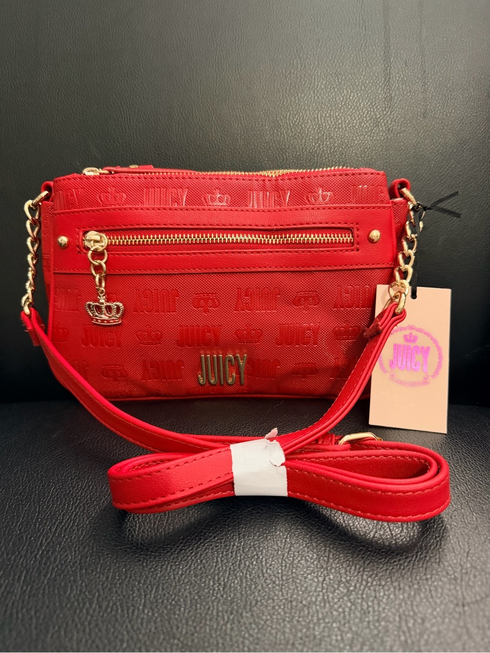 Juicy Couture Red Crossbody with Gold Accents